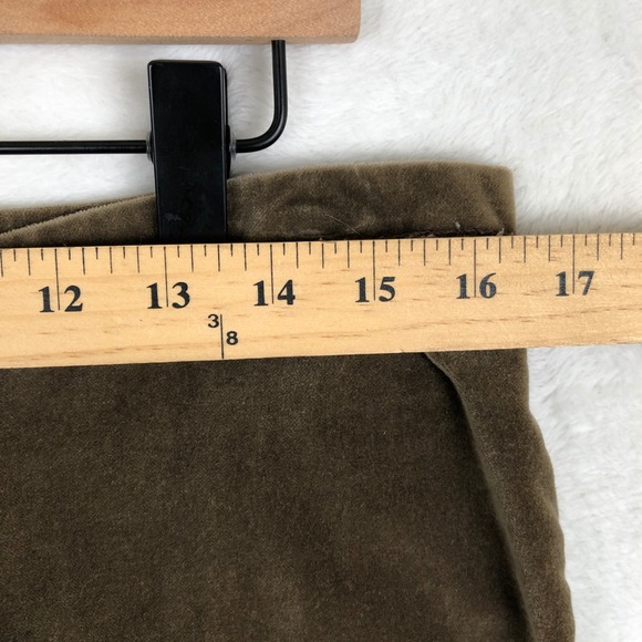 SUNDANCE Velvet Midi Skirt Sz 12 Brown Button Front 100% Cotton Casual Comfort - Picture 7 of 11